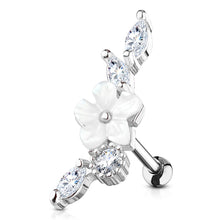 Load image into Gallery viewer, Mother of pearl flower cartilage earring stud