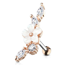 Load image into Gallery viewer, Mother of pearl flower cartilage earring stud